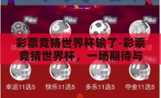 彩票竞猜世界杯输了-彩票竞猜世界杯，一场期待与失落的交织