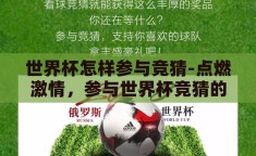 世界杯怎样参与竞猜-点燃激情，参与世界杯竞猜的乐趣与技巧