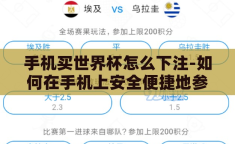 手机买世界杯怎么下注-如何在手机上安全便捷地参与世界杯足球竞猜下注