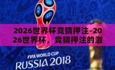 2026世界杯竞猜押注-2026世界杯，竞猜押注的激情与策略