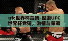 ufc世界杯竞猜-探索UFC世界杯竞猜，激情与策略的碰撞