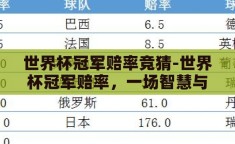 世界杯冠军赔率竞猜-世界杯冠军赔率，一场智慧与运气的较量