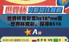 世界杯竞彩觅bs18*me苔-世界杯竞彩，探寻BS18ME苔的独特魅力