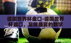 德国世界杯盘口-德国世界杯盘口，足球盛宴的数字艺术
