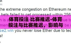 体育投注 比赛推迟-体育投注与比赛推迟，影响与应对策略