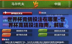 世界杯竞猜投注在哪里-世界杯竞猜投注指南，解锁观赛新体验
