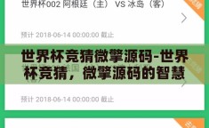 世界杯竞猜微擎源码-世界杯竞猜，微擎源码的智慧碰撞与激情盛宴
