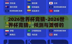 2026世界杯竞猜-2026世界杯竞猜，预测与激情的碰撞