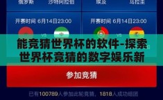 能竞猜世界杯的软件-探索世界杯竞猜的数字娱乐新风尚，能竞猜世界杯的软件