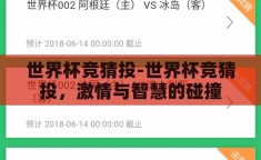 世界杯竞猜投-世界杯竞猜投，激情与智慧的碰撞