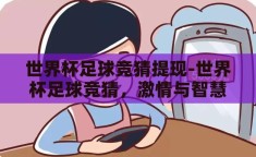 世界杯足球竞猜提现-世界杯足球竞猜，激情与智慧的碰撞