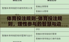 体育投注规则-体育投注规则，理性参与的智慧与边界