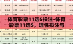 体育彩票11选5投注-体育彩票11选5，理性投注与幸运的碰撞