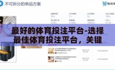 最好的体育投注平台-选择最佳体育投注平台，关键要素与实用指南