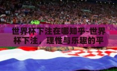 世界杯下注在哪知乎-世界杯下注，理性与乐趣的平衡点