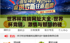 世界杯竞猜网址大全-世界杯竞猜，激情与智慧的碰撞