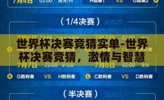 世界杯决赛竞猜实单-世界杯决赛竞猜，激情与智慧的碰撞