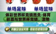 体彩世界杯竞猜胜负-体育彩票与世界杯竞猜，激情与智慧的碰撞