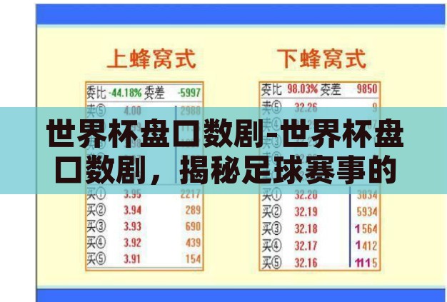 世界杯盘口数剧-世界杯盘口数剧,揭秘足球赛事的数字战场 世界杯盘口数剧-世界杯盘口数剧,揭秘足球赛事的数字战场