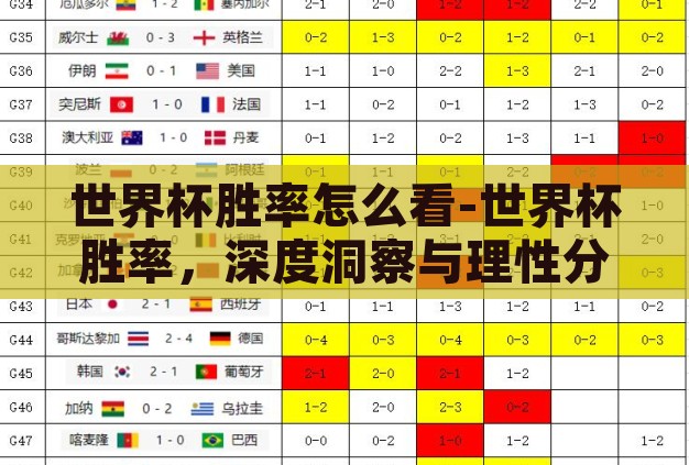 世界杯胜率怎么看-世界杯胜率,深度洞察与理性分析 世界杯胜率怎么看-世界杯胜率,深度洞察与理性分析