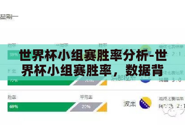 世界杯小组赛胜率分析-世界杯小组赛胜率，数据背后的策略与洞察