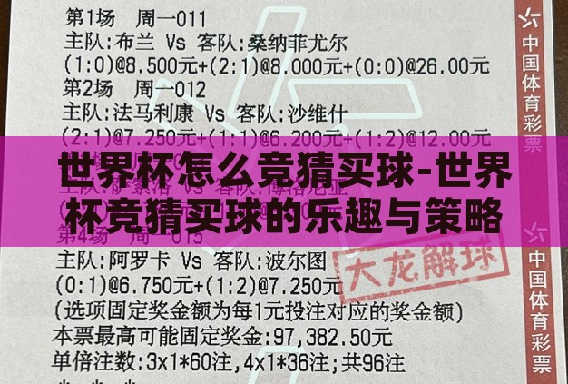 世界杯怎么竞猜买球-世界杯竞猜买球的乐趣与策略